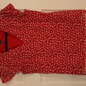 Nautica Red Flower Blouse